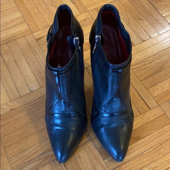 Cesare Paciotti Red Bottoms Leather Ankle Booties - Picture 4 of 10